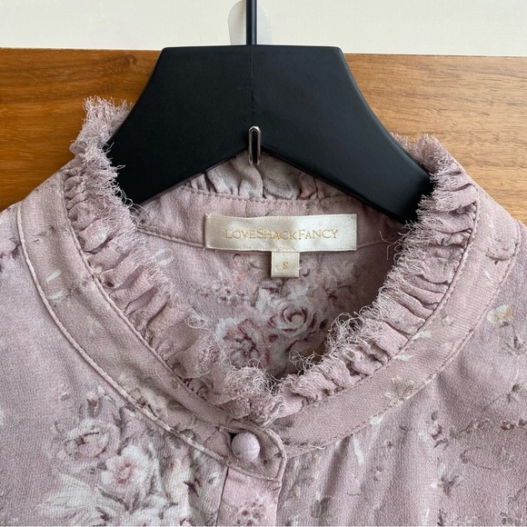 LoveShackFancy floral silk ruffle top, Size S - Picture 5 of 10